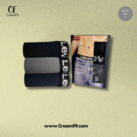 CraamFit Branded L-e-v-i-s Boxer (Pack Of 3)