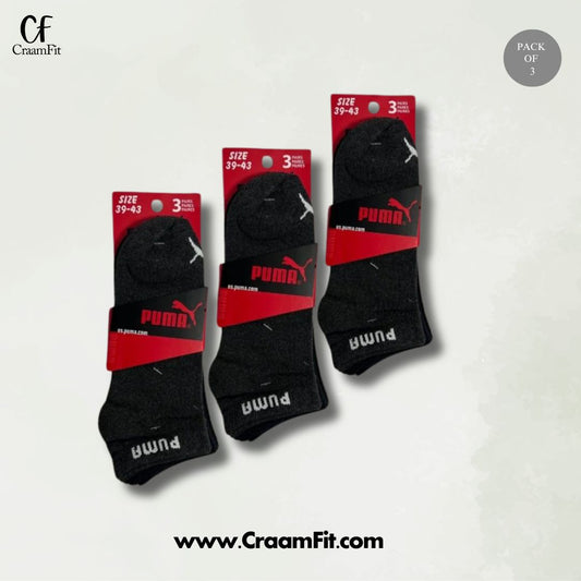 CraamFit branded P-u-m-a  Ankle Socks (Pack Of 3)