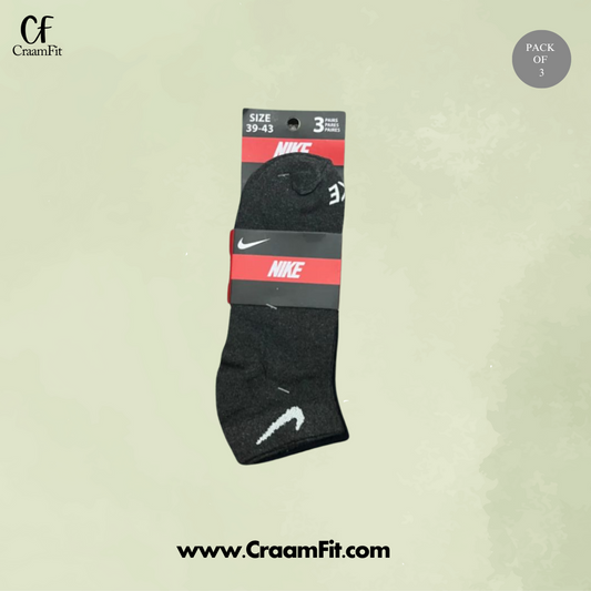 CraamFit branded  N-i-k-e  Ankle Socks (Pack Of 3)