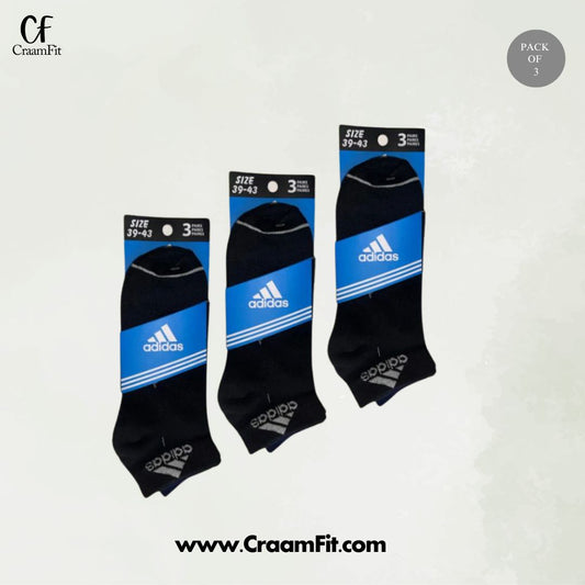 CraamFit branded A-d-d-i-d-a-s Ankle Socks (Pack Of 3)