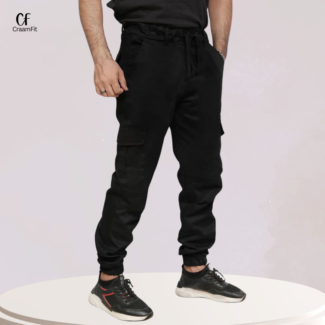 BLACK CARGO TROUSER