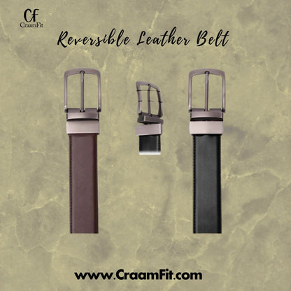 CraamFit Branded Reversible 2 in 1 Leather Belt